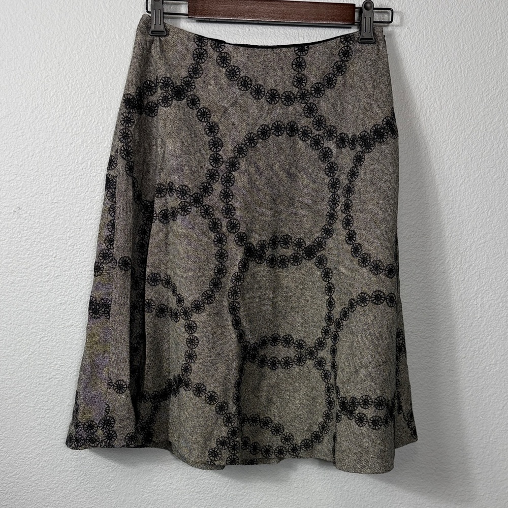 Boden A-Line Wool Circle Pattern‎ Skirt